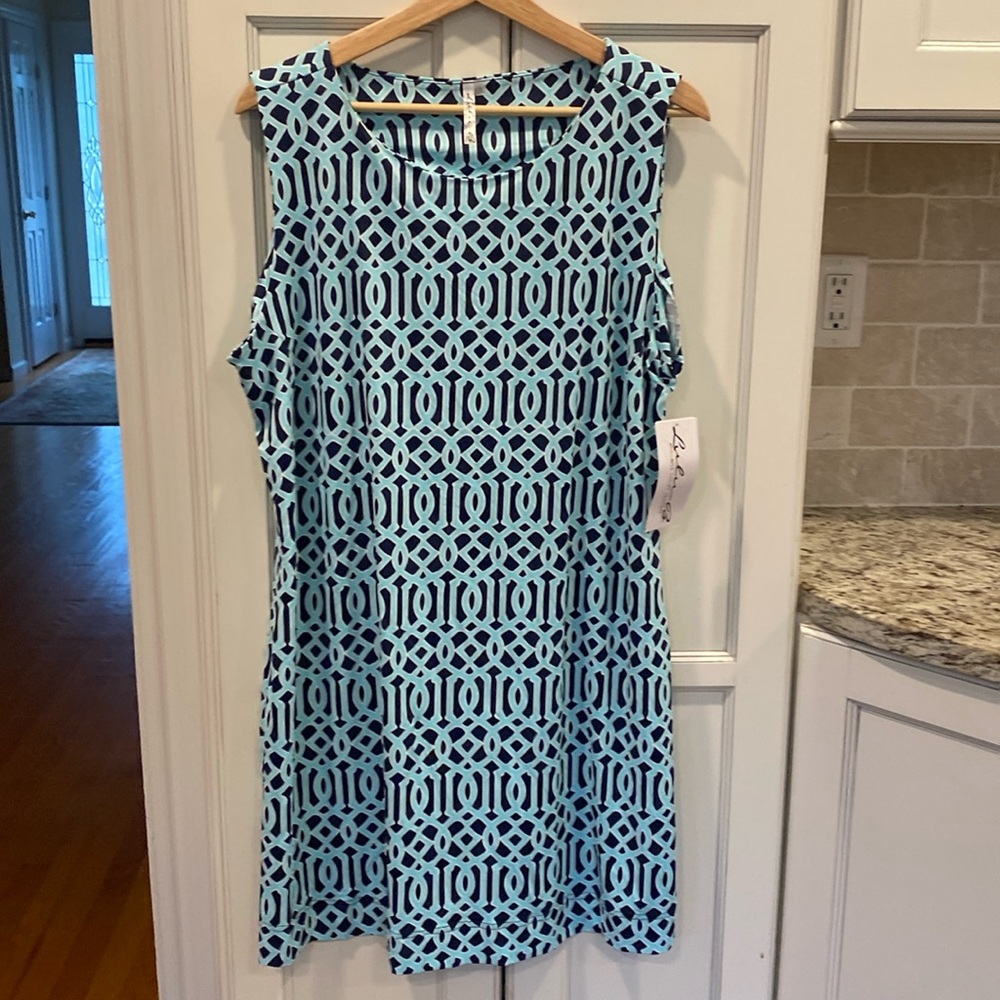 Lulu B Shift Dress 1x Melina Blue nwt